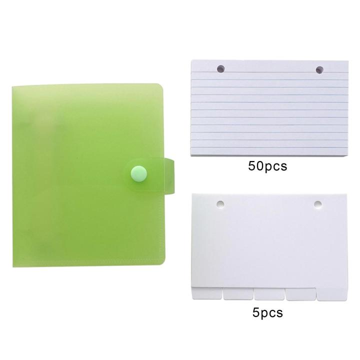 Likovie Note Card Holder Compact Lined Index Cards Set with Ring Binder Holder Portable Versatile Kit for Index Card Binder
