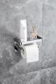 Anti-Rust Stainless Steel Toilet Paper Holder with Phone Shelf – Wall-Mounted Bathroom & Kitchen Paper Rack for Modular Spaces. 