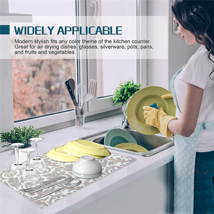 NAMUNY%204%20Pack%20Dish%20Drying%20Mat%20Absorbent%20Drying%20Mat%20Machine%20Washable%20Dish%20Drying%20Mats%20for%20Kitchen%20Counter%20Large%20(Grey%20Vine)%20-%20Image%202