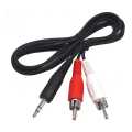 Audio Jack 3.5mm Stereo Male to Male 2 RCA Audio Speaker AUX Cable Cord Lotus 2 in 1 Audio Cable AV Jack 1.5M Cable. 