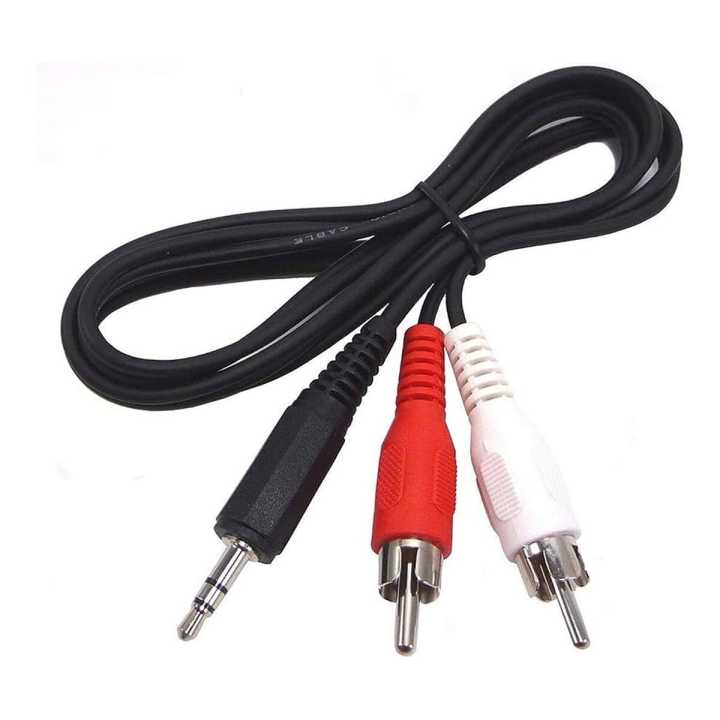 Audio Jack 3.5mm Stereo Male to Male 2 RCA Audio Speaker AUX Cable Cord Lotus 2 in 1 Audio Cable AV Jack 1.5M Cable