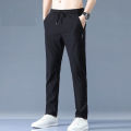 Summer Ice Silk Pants Men's Trousers Slim-fit Elastic Thin Korean Style Fashionable Japanese Style New Trendy Brand Casual Pants Cross-Border. 