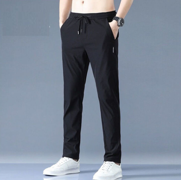 Summer%20Ice%20Silk%20Pants%20Men's%20Trousers%20Slim-fit%20Elastic%20Thin%20Korean%20Style%20Fashionable%20Japanese%20Style%20New%20Trendy%20Brand%20Casual%20Pants%20Cross-Border%20-%20Image%208