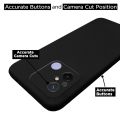 Redmi 12C / Poco C55 Back Cover Soft Matte Liquid Silicone TPU | Camera Protection | Shockproof Slim Back Case for Redmi 12C / Poco C55 (Black). 