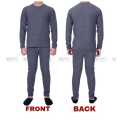 Men's Microfiber Polar Fleece Lined Long Johns Top And Bottom DE Velvet Series Thermal Set - Dark Grey. 