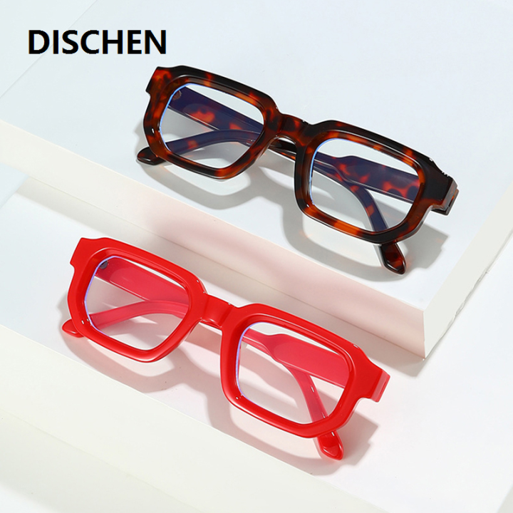 DISCHEN%20New%20style%20SHAUNA%20Ins%20Popular%20Fashion%20Polygon%20Square%20Women%20Glasses%20Frame%20Clear%20Anti%20Blue%20Light%20Eyewear%20Optical%20Men%20Red%20Blue%20Frame%20-%20Image%203