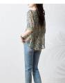 2026 Summer High Jacquard Chiffon Shirt Women's Short-sleeved Noble Temperament Lady Casual V-neck Korean Shirt. 