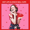 2 PCS,Hot Red Lips Disco Ball Cups ,for Bachelorette , Single Girl Supplies,Removable and Reusable. 