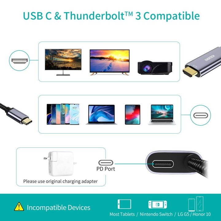 CHOETECH%20USB%20C%20To%20HDMI%20Cable%20With%20PD%20Charging%20XCH-M180%20HUB%20With%206%20Month%20Warranty%20-%20Image%204