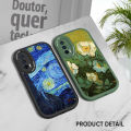 FELMYST for Realme 10 Back Cover PU Leather Oil Painting Print Soft Silicone Edge Phone Case. 