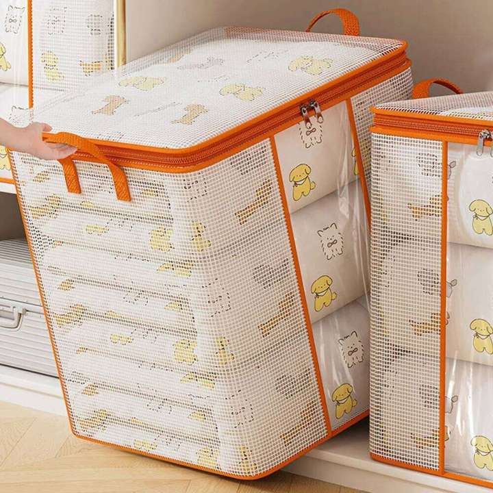 Transparent clothes plastic blanket zipperfoldable wardrobe storage bag, bedding, down quilts