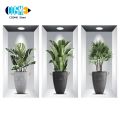 3Pcs Wall Sticker 3D Stereo Creative Greenery Potted Fake Window Wall Stickers Living Room Wall Poster Home Supply. 
