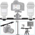 Dual Flash Bracket Holder for 1/4" Screw Tripod Light Stand For DSLR Camera. 