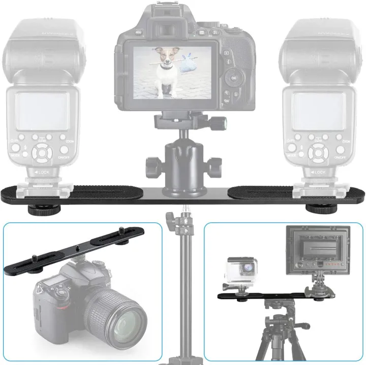 Dual%20Flash%20Bracket%20Holder%20for%201/4"%20Screw%20Tripod%20Light%20Stand%20For%20DSLR%20Camera%20-%20Image%204