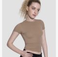 Nude/Off White Round Neck Fashion Premium Quality T-shirt For Women. 