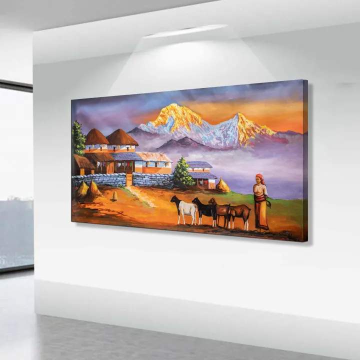 Paper%20or%20foam%20board%20%7C%20Not%20wrapped%20in%20wood%20frame%20inches%20X%2048%20inches%20%7C%20Quality%2024%20%7C%20Extra%20large%20single%20panel%20landscape%20village%20morning%20sunrise%20glowing%20mountain%20artwork%20matte%20canvas%20cotton%20print%20%7C%20High%20quality%20inches%20%7C%20Tightly%20-%20Image%203