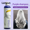 Lanyun Purple Shampoo for Blonde Hair Bleaching Yellow Removing Linen Gray Profesional Color Lock Hair Dye Shampoos Color Protect шампунь для волос. 