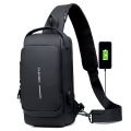 Multifunction PU Chest Bag One Side Bag With USB Charging Port and Password Lock for Unisex | Fashion Unisex Bag. 