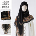 Square scarf 130*130 high-end silk scarf silk tulle scarf shawl women's fashion long scarf wholesale thin scarf. 
