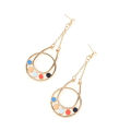 【Mega Personality Drop Color Flower Earrings Women's Alloy Rhinestone Drop Earrings. 