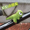 Little Dinosaur Lying Panda Plush Toy Bicycle Decoration Doll Mountain Bike Pendant Velcro Handlebar Frame Accessories. 