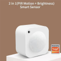 Tuya 2 in 1 Smart Zigbee PIR Motion Sensor+Brightness Passive Infrared Detector Batttery Powered Burglar Alarm Sensor. 