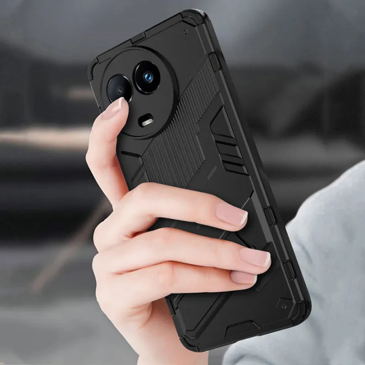 Vantime%20Case%20for%20Realme%2011x%205G%20/%20Realme%2011%205G%20Stand%20Shockproof%20Armor%20Lens%20Protection%20Hard%20Casing%20-%20Image%202