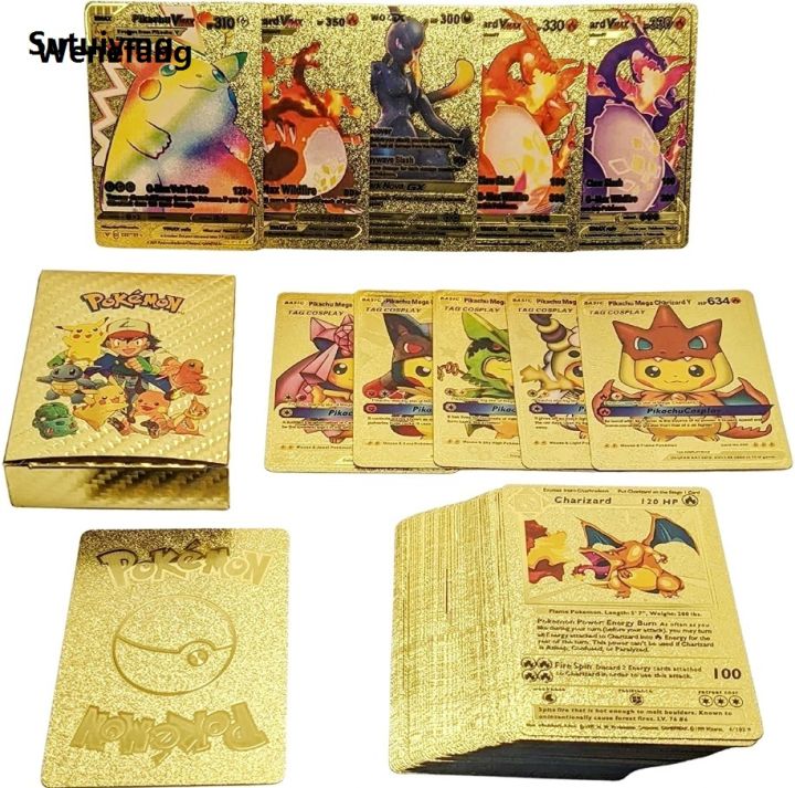 Wenefang%20Sutuiying%20Hot%2055Pcs%20Pokemon%20Gold%20Foil%20Card%20VMAX%20GX%20Cards%20English%20French%20Fifty%20percent%20discount%20Luxury%20Spanish%20Pikachu%20Charizard%20Arceus%20Colour%20Pok%C3%A9moned%20Cards%20Gift%20-%20Image%204