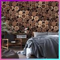 3D PVC Coated Embossed Wooden As Muda Design Washable Wallpaper. 