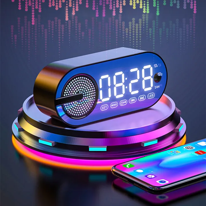 Wireless%20BT%20Speaker%20Small%20Alarm%20Clock%20with%20Dual%20Alarms%20Human-Activated%20Living%20Room%20Office%20Decoration%20-%20Image%202