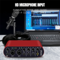 (GGBR) Professional 24Bit 192KHz Audio Interface 2 Input Sound Card for Electric Guitar External Studio PC Recording Tuner. 