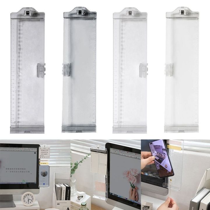 Simple Transparent Monitor Memo Board With Clip Stable Computer Side ...