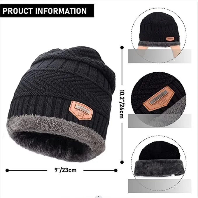 "Winter%20Muffler:%20Soft%20Woolen%20Muffler%20&%20Cap%20Set%20for%20Men%20&%20Women%20in%20Black"%20-%20Image%202