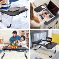 Foldable Laptop Table, Portable Laptop Bed Tray Table, Breakfast Serving Lap Desks Bed Trays, Notebook Computer Standing Bed Desk for Sofa/ Couch/ Floor. 