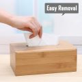 Big Size  Rectangular EXCLUSIVE Bamboo Wooden Tissue Paper Holder Box, Rectangular, 22.5 x 11.5 x 8 cm Wooden Tissue Box Cover Wooden Holder Car Home Paper Storage Popup Napkin Box  Tissue /Napkin Holder Box Wood Material. 