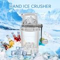 Hand Ice Crusher Machine for Home Use with Stainless Steel Blades and Suction Base Manual Hand Crank Ice Breaker BPA Free Transparent Portable Ice Crusher for Creating Drinks Ice Platters Cocktail. 