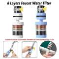 Universal Faucet Filter 6 Layers Tap Purifier Splashproof 360 Degree Rotation Water Saving Bubbler for Home Kitchen Bathroom. 