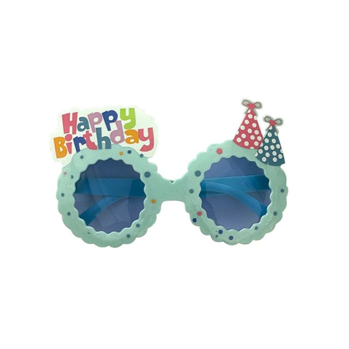 Cute Party Supplies  Accessories Hat Shape Photo Booth Props Girls Birthday Eyewear Round Frame Kids Eyeglasses Funny Photo Props Happy Birthday Glasses Children Sunglasses Birthday Party Decorations