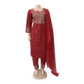 Red Flower Design Kurthi Set For Women. 