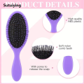 Sutuiying 2pcs/set Detangling Air Cushion Hairbrush Scalp Massage Comb Soft Portable Nylon Smooth Hair Brush with Cleaning Claws Hair Styling Tools. 