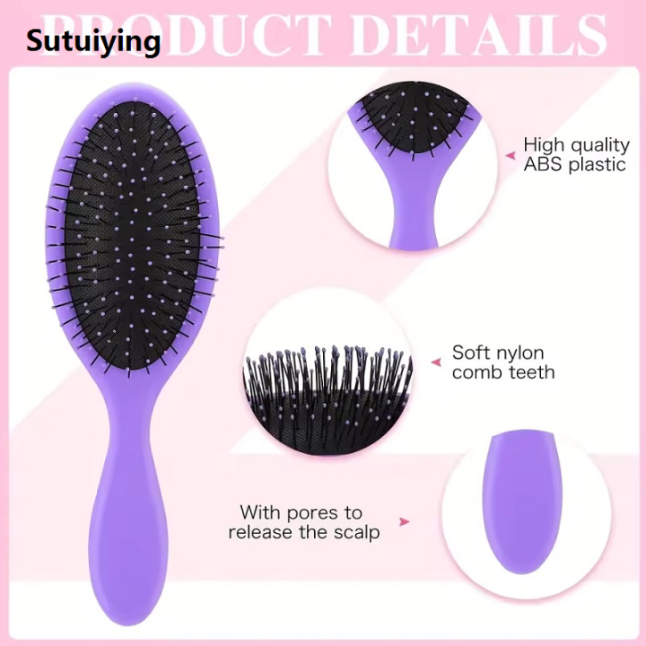 Sutuiying%202pcs/set%20Detangling%20Air%20Cushion%20Hairbrush%20Scalp%20Massage%20Comb%20Soft%20Portable%20Nylon%20Smooth%20Hair%20Brush%20with%20Cleaning%20Claws%20Hair%20Styling%20Tools%20-%20Image%203