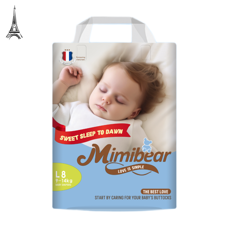 MIMIBEAR Large Size 8 Piece Premium Baby Diaper Pant Style