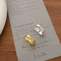 【Mega Ring Niche 2023 New Fashionable Personalized Open Ring Simple Plain Silver Glashness. 