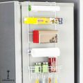 Multi Functional Refrigerator Foldable Rack Side Multi Layer Shelf with Hooks -White/Black. 