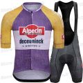 2024 Alpecin Deceuninck Cycling Jersey Set World Champion Mathieu van der Poel Cycling Clothing Men Road bike Shirt Bib Shorts. 