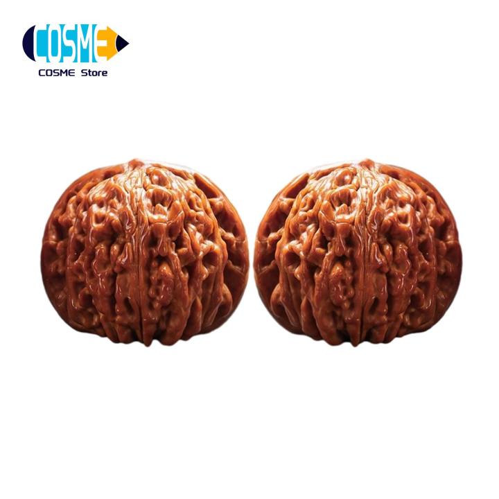 Cosme Natural Hand Massage Tool 2pcs Natural Wood Walnut Hand Massage Balls for Stress Relief Blood Circulation Focus Joint Health Sleep Aid