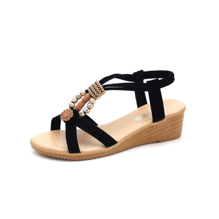 Sandals%20Women's%202023%20Summer%20New%20Korean%20Style%20Open%20Toe%20Beaded%20Women's%20Sandals%20Bohemian%20Wedge%20Fish%20Peep%20Foreign%20Trade%20Casual%20-%20Image%203