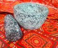 Hand Crafted Traditional Stone Mortar and Pestle  Khalbatta  Big Size  Locally Made  Black Stone Material  100% Stone. 