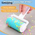 Sutuiying transparent bag Lint Remover Washable Clothes Hair Sticky Roller Reusable Portable Pet Hair Remover Sticky Roller Carpet Sofa Home Cleaning New. 
