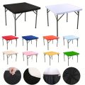 Durable Elastic Square Table Cover 86X86CM Solid Color Stain-Resistant Tablecloth Stretch Folding Table Protector Party Decor. 